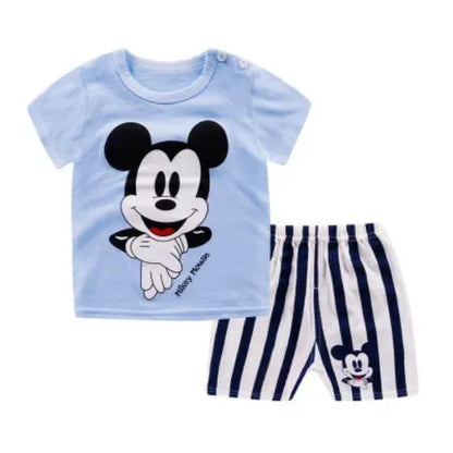 Summer T-shirt Shorts Children's Short Sleeve Set Cotton Tees Pants