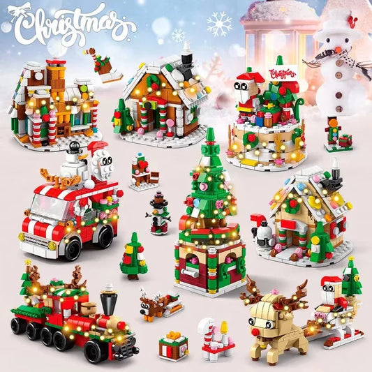 6 In 1 Upgraded Christmas Series Building Blocks Set With Light