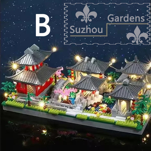 China Suzhou Classic Garden Series Famous Building Block Set 1800Pcs