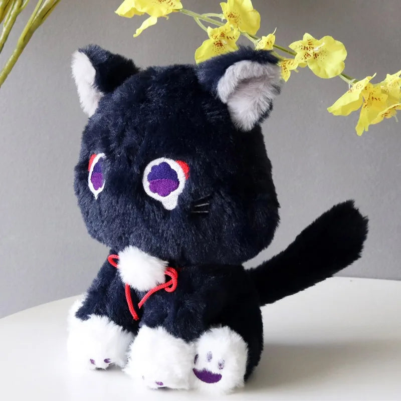 Game Genshin Black Scaramouche Cat Fluffy Impact Wanderer Pet Plush