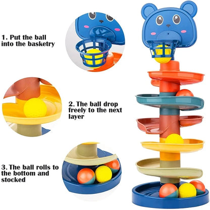 Montessori Baby Toy Rolling Ball Tower Montessori Educational Games