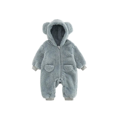 0-2Y Newborn Baby Rompers Spring Autumn Warm Fleece Baby Boys Costume