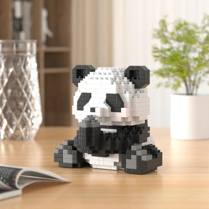 Panda flower building block micro particle assembly toy puzzle