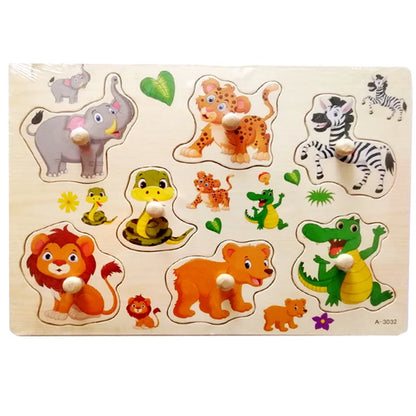 30cm Baby Toys Montessori Wooden Puzzle Hand Grab Board Educational