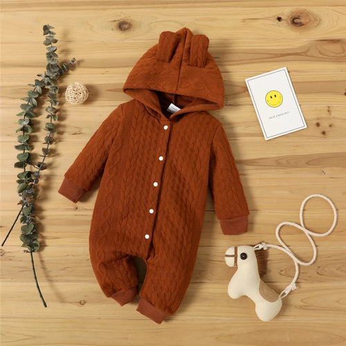 Autumn Winter Baby Romper Boys Girls Lovely Ears Hooded Long Sleeve