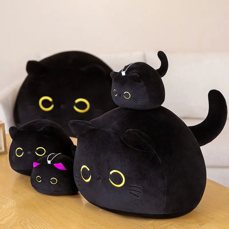 NEW Black Cat Plush Toy Soft Plushies Cute Stuffed Animal Cat Throw