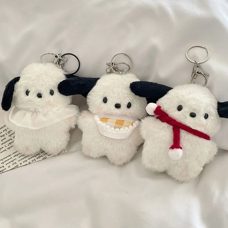 13Cm Sanrio Plush Doll Keyring Pochacco Key Chain Hello Kitty Bag