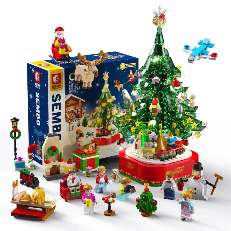 SEMBO Christmas Gift Party Music Box Building Blocks Kawaii Indoor