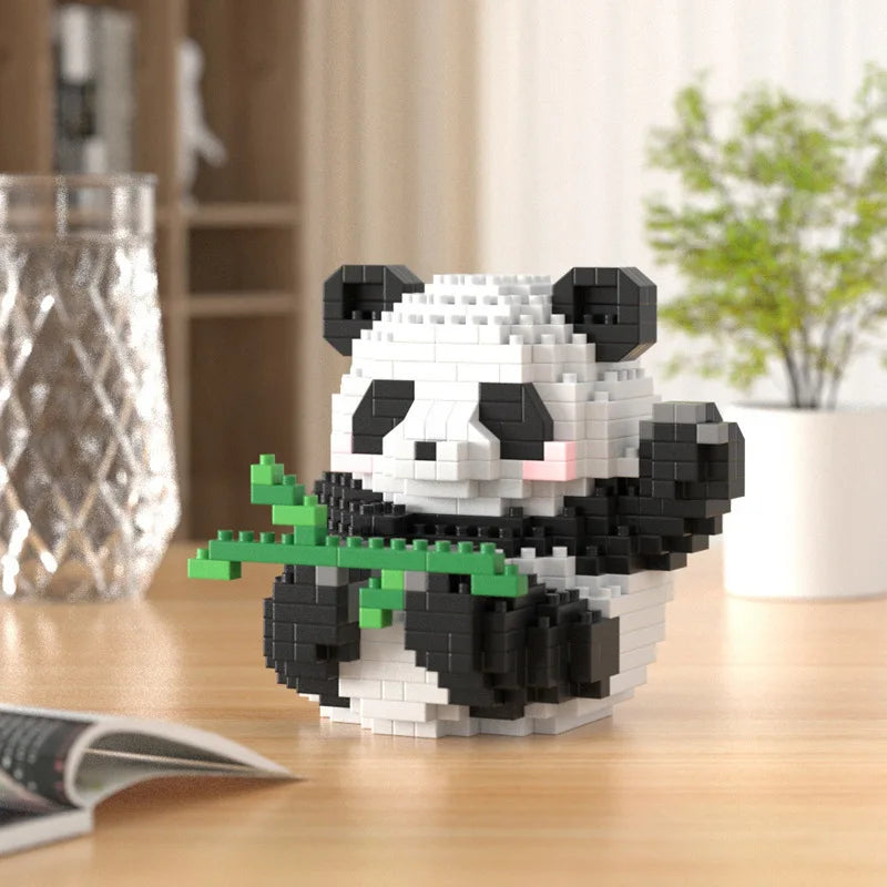 Panda flower building block micro particle assembly toy puzzle