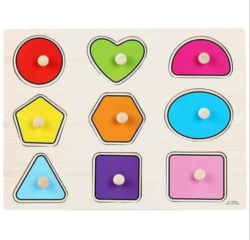 30cm Baby Toys Montessori Wooden Puzzle Hand Grab Board Educational