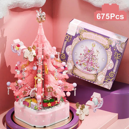 Creative Merry Christmas Tree Music Box With Led Ligths Building