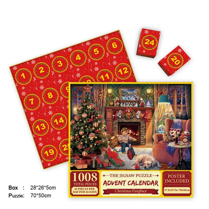 New Christmas puzzle 24 grid countdown blind box 1008 pieces creative