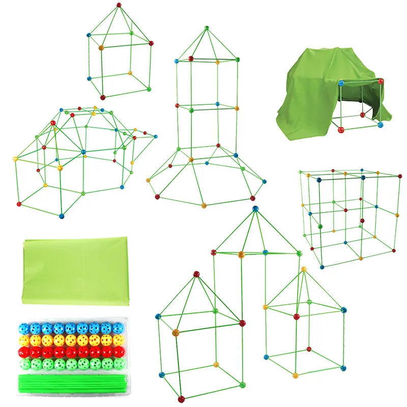 New Creative Fort Building Blocks Indoor Tent Brick Kit Children's Diy