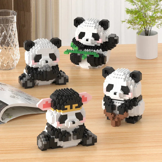 Panda flower building block micro particle assembly toy puzzle