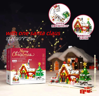 Christmas Series Building Blocks Toys for Children Xmas Gift Music Box