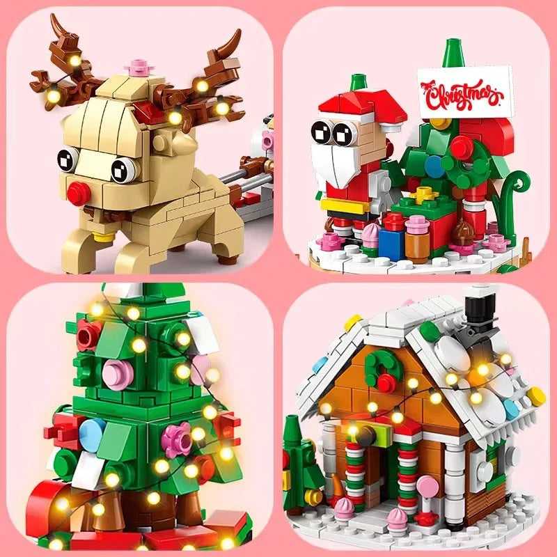 6 In 1 Upgraded Christmas Series Building Blocks Set With Light