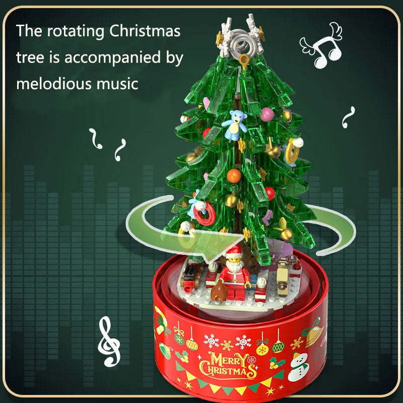 Building Blocks Merry Christmas Music Box Christmas Tree  DIY Doll