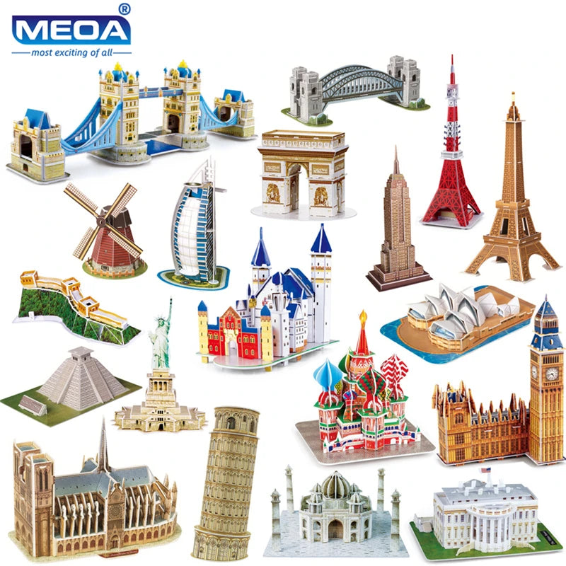 40 Style World Famous Architecture Building 3D Puzzle Model