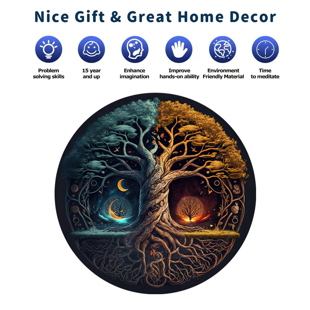 Yin-Yang Tree Wooden Puzzles For Adults,Wooden Animals Shaped Puzzles,