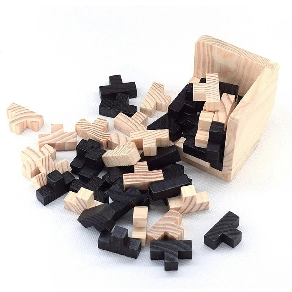 3D Cube Puzzle Luban Interlocking Creative Educational Wooden Toy