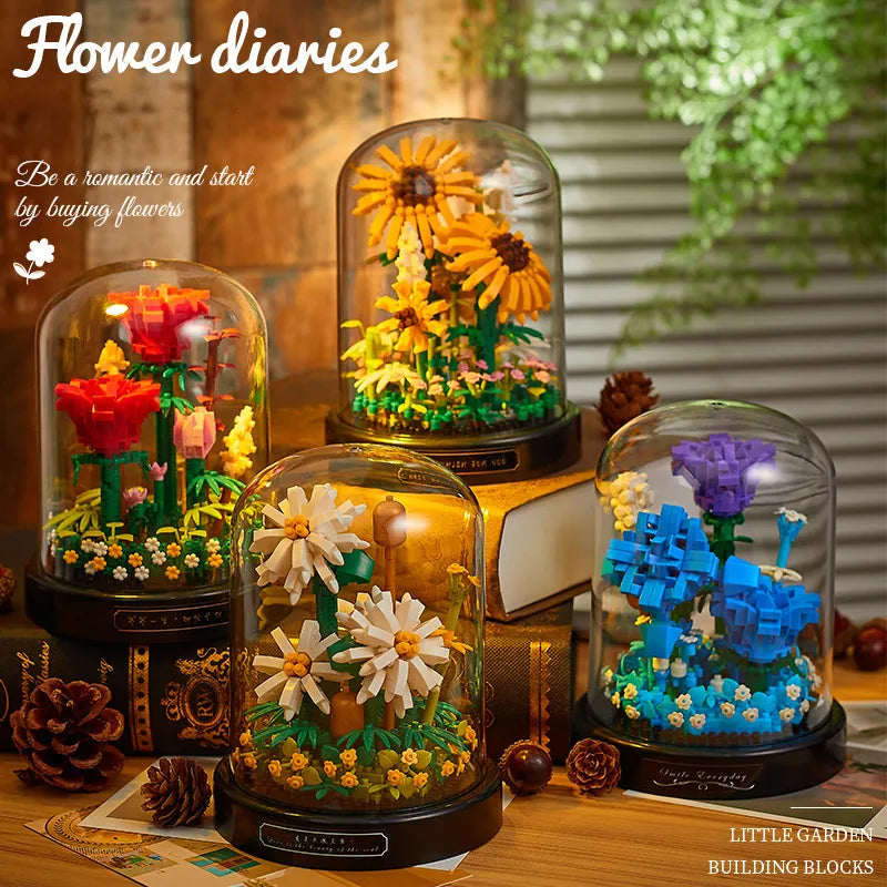 Diy Micro Flower Building Blocks Mini Bricks Particles Eternal Life