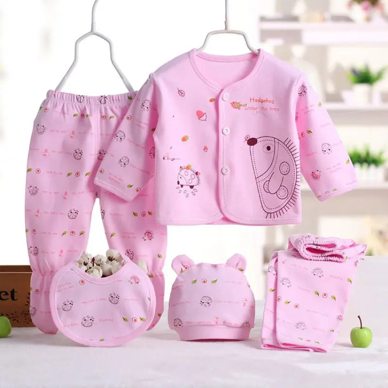 5PCS Set Newborn Baby 0-3M Clothing Set Brand Baby Boy Girl Clothes