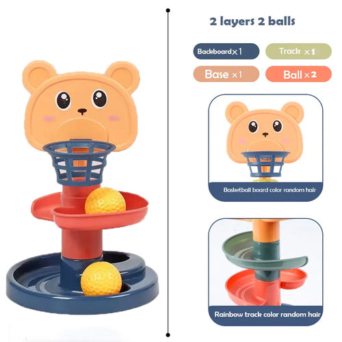 2-7 Layes Track Rolling Ball Pile Tower Early Educational Toy for