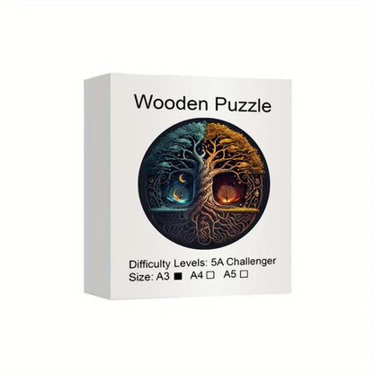 Yin-Yang Tree Wooden Puzzles For Adults,Wooden Animals Shaped Puzzles,