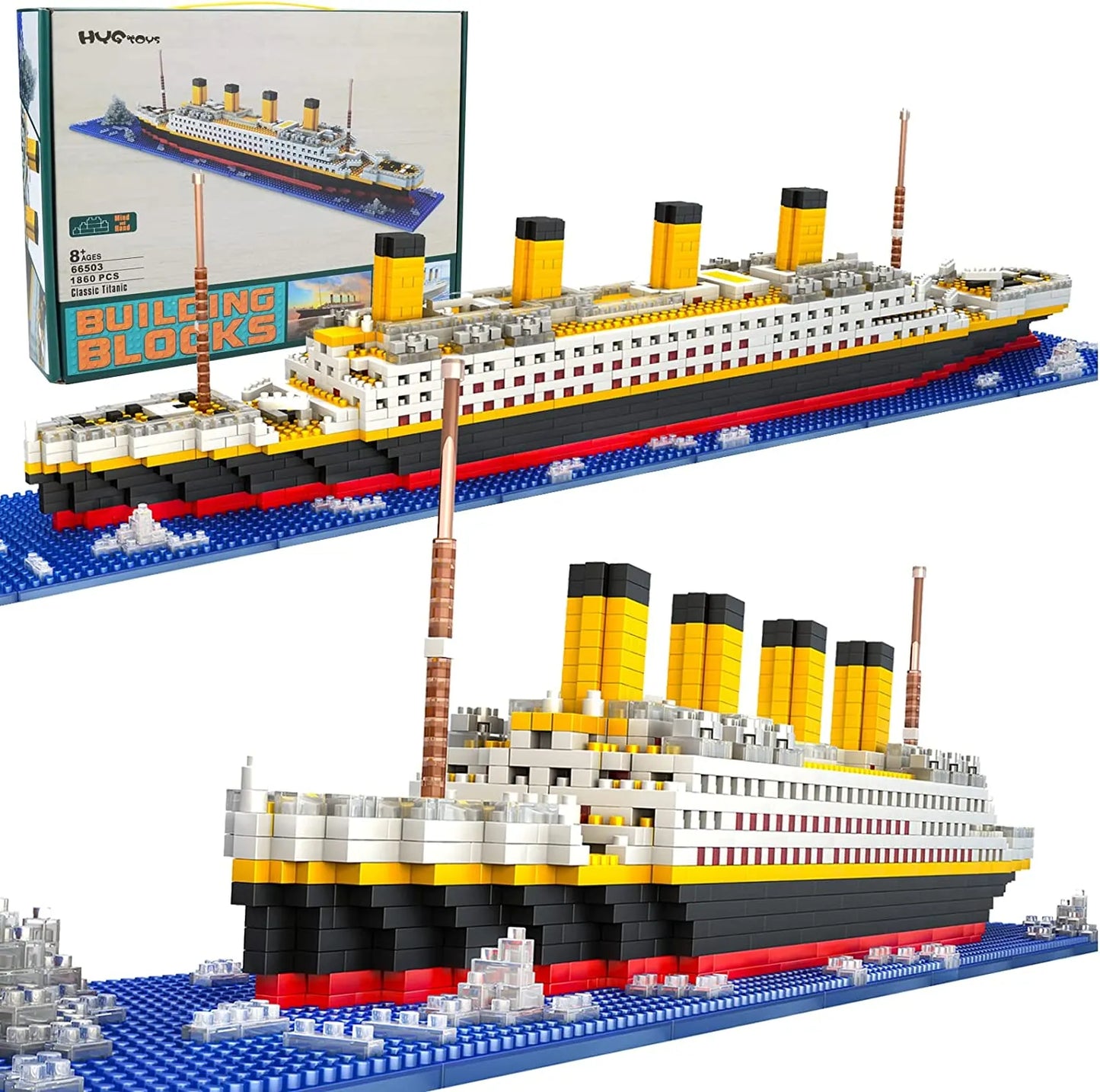 Titanic Micro Mini Building Blocks Set, 1860Pcs Titanic Toy Ship Model