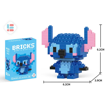 Disney Anime Princess Building Blocks Stitch Mickey Mouse mini Action