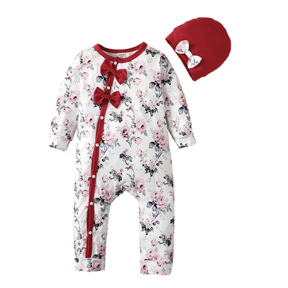 0-18 Months Newborn Baby Girl Romper Clothes Long Sleeve Flower