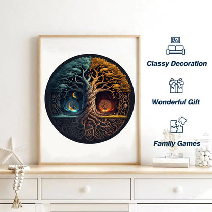 Yin-Yang Tree Wooden Puzzles For Adults,Wooden Animals Shaped Puzzles,