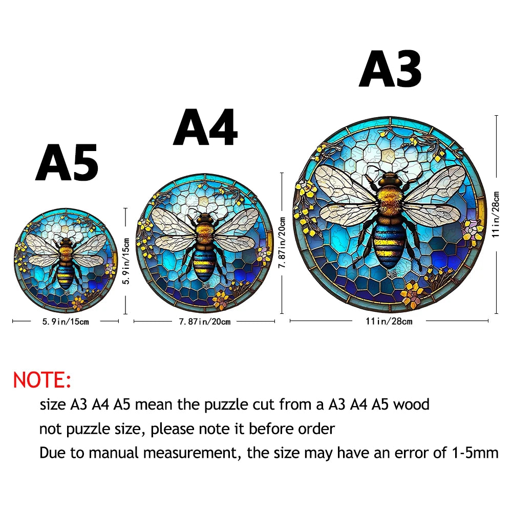 Special-shaped Puzzle, Bee Wooden Jigsaw Puzzle, Educational Creative