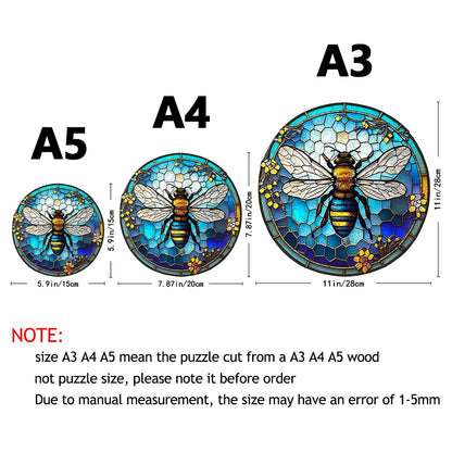 Special-shaped Puzzle, Bee Wooden Jigsaw Puzzle, Educational Creative