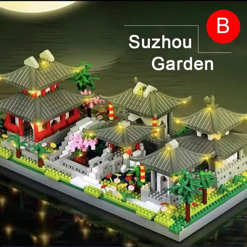 China Suzhou Classic Garden Series Famous Building Block Set 1800Pcs