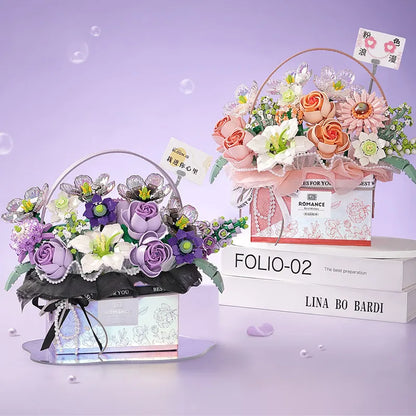 Flower Bouquet Gift Box Eternal Flower Series Mini Particle Building