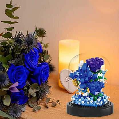 Flower Bouquets Building Sets 630PCS Building Blocks Blue Rose