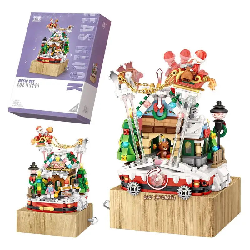 LOZ Blocks New Year Goods Building Bricks Christmas Tree Music Box