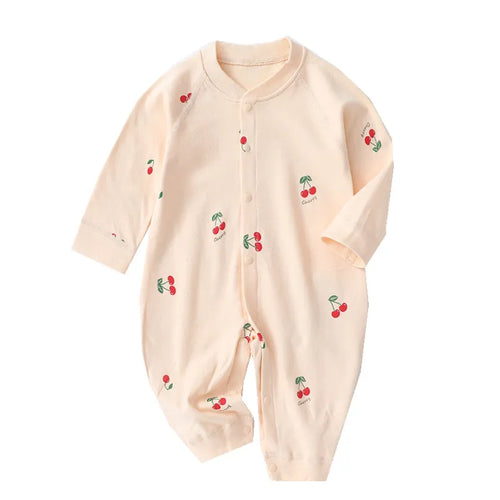 Muslin Newborn Jumpsuit Cartoon Bear Long Sleeves Baby Rompers for