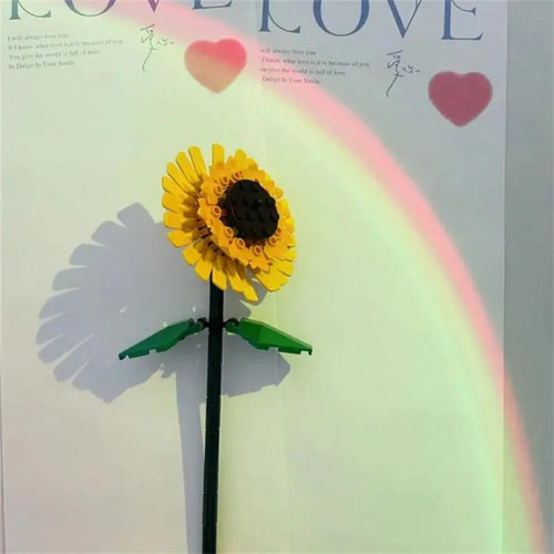 Romantic Bouquet Building Block Plant Sunflower Rose Flower Model