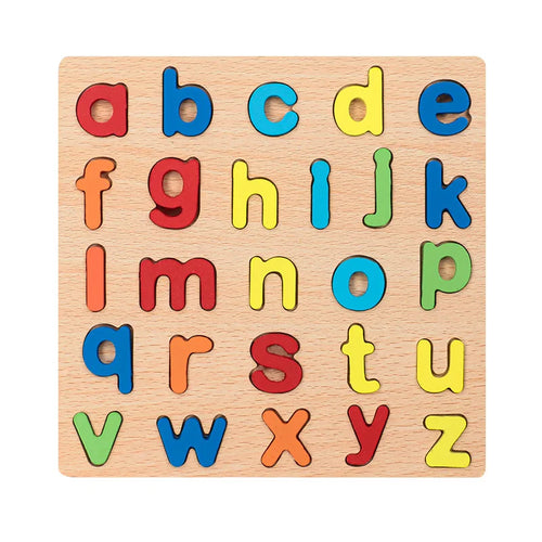 Colorful Alphabet Number Wooden Puzzles Kids Intelligent Matching Game