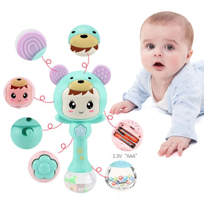 Light baby sound rattle changes with rhythm LED luminous hand rattle