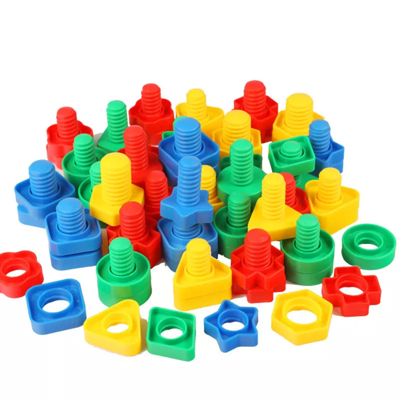 5 Set Screw Building Blocks Nut Shape Match Puzzle Toys For Children