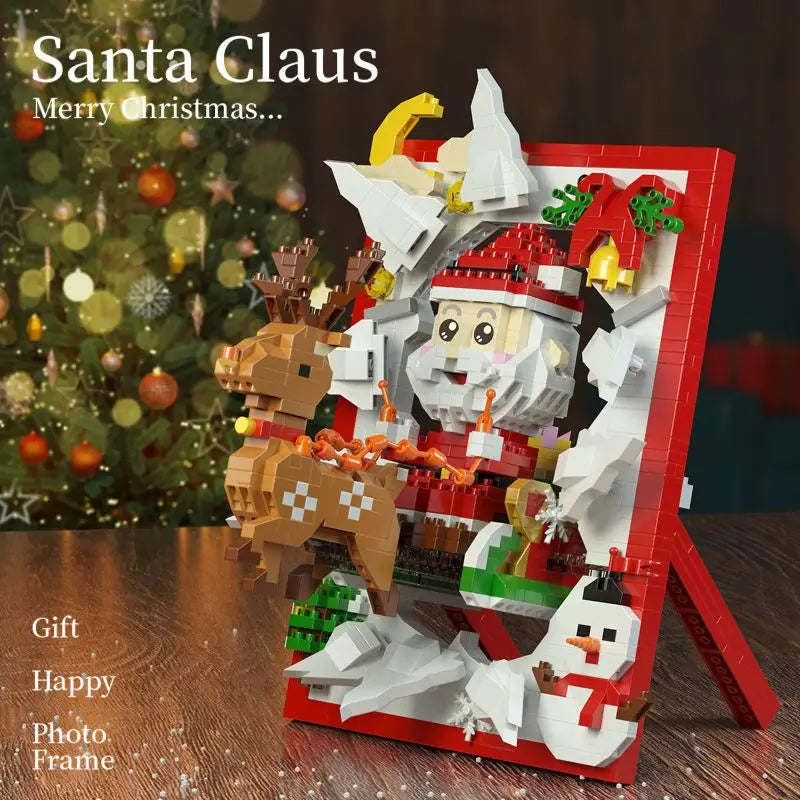 Christmas Series Building Blocks Santa Claus Photo Frame Christmas