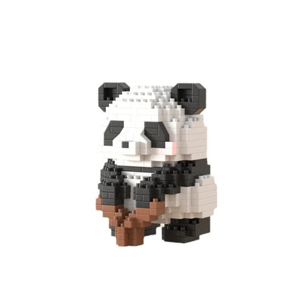 Panda flower building block micro particle assembly toy puzzle