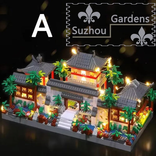 China Suzhou Classic Garden Series Famous Building Block Set 1800Pcs