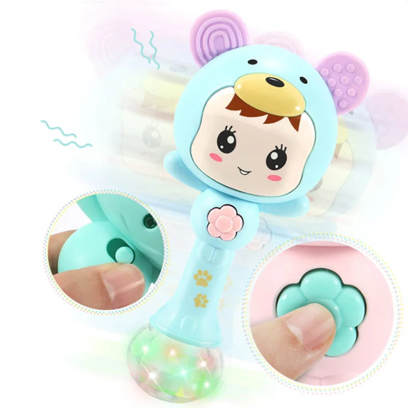 Light baby sound rattle changes with rhythm LED luminous hand rattle