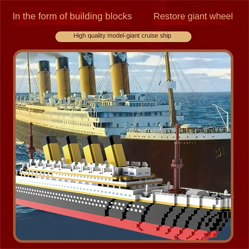 Building block assembly toy Titanic giant boy girl puzzle cruise ship