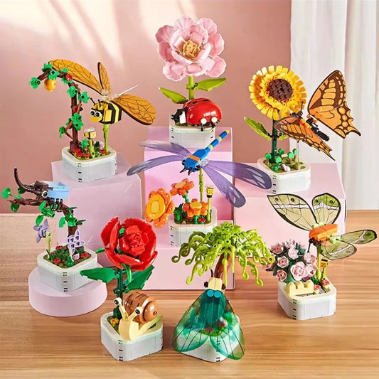 Insect Flower Building Blocks Creative Insect Succulent Bouquet