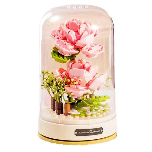 Rose Music Box Immortal Flower DIY Building Block Musical Box Romantic